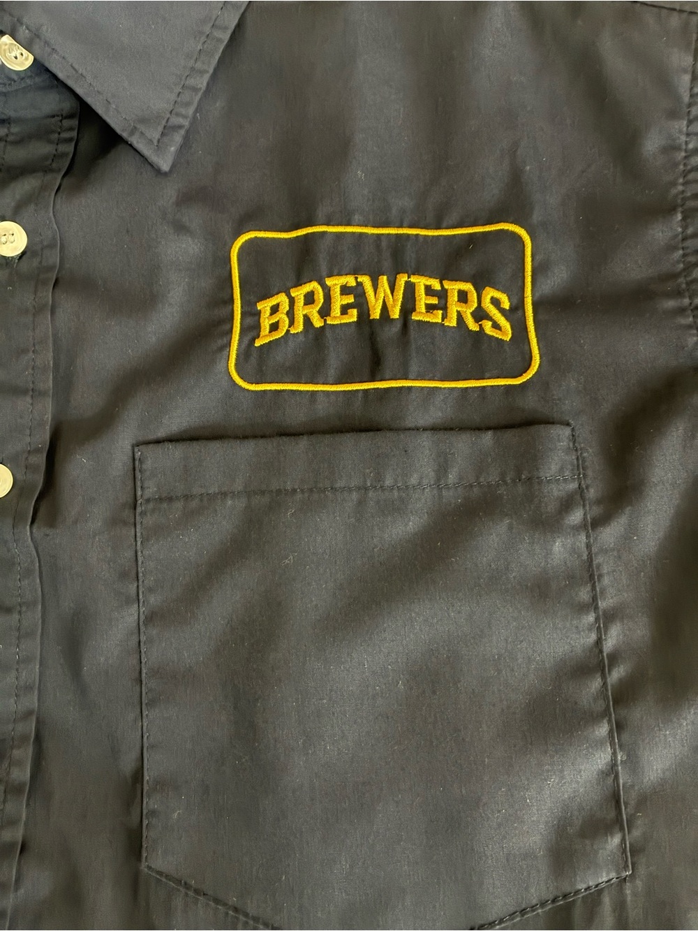 Miller Lite Milwaukee Brewers Vintage Button Down Short Sleeve Shirt - Picture 3 of 9